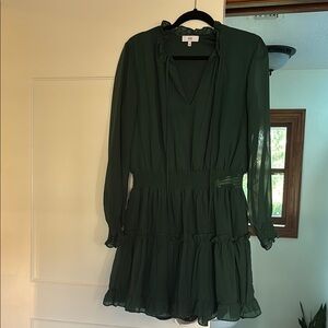 NSR Emerald Green Tiered Ruffle Dress